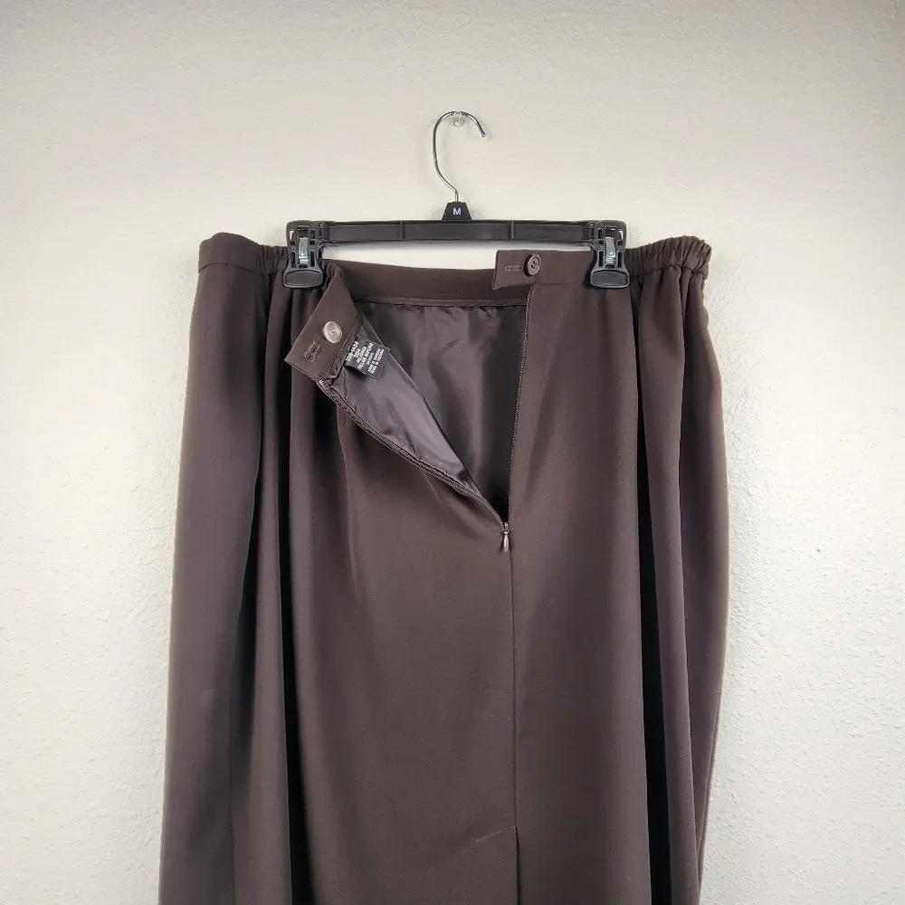 East 5th Dark Brown Stretchy Career Business Pencil Midi Skirt Plus Size 20W